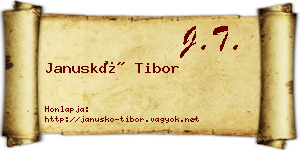 Januskó Tibor névjegykártya